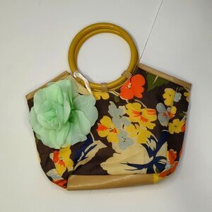 Vintage Y2K Floral Clutch Mini Bag with charm